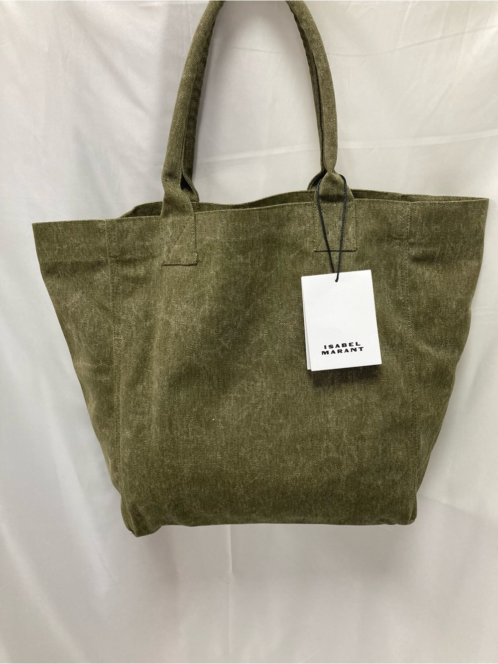 Isabel Marant Olive Canvas Tote with White Logo - Picture 2 of 9